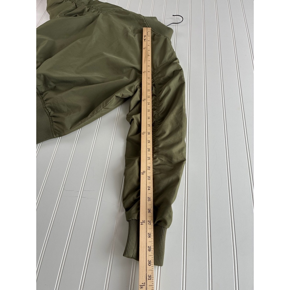 Holloway Womens Olive Green Bomber Jacket Coat Knit Hem Arm Pouch 229732 Small - Picture 5 of 16